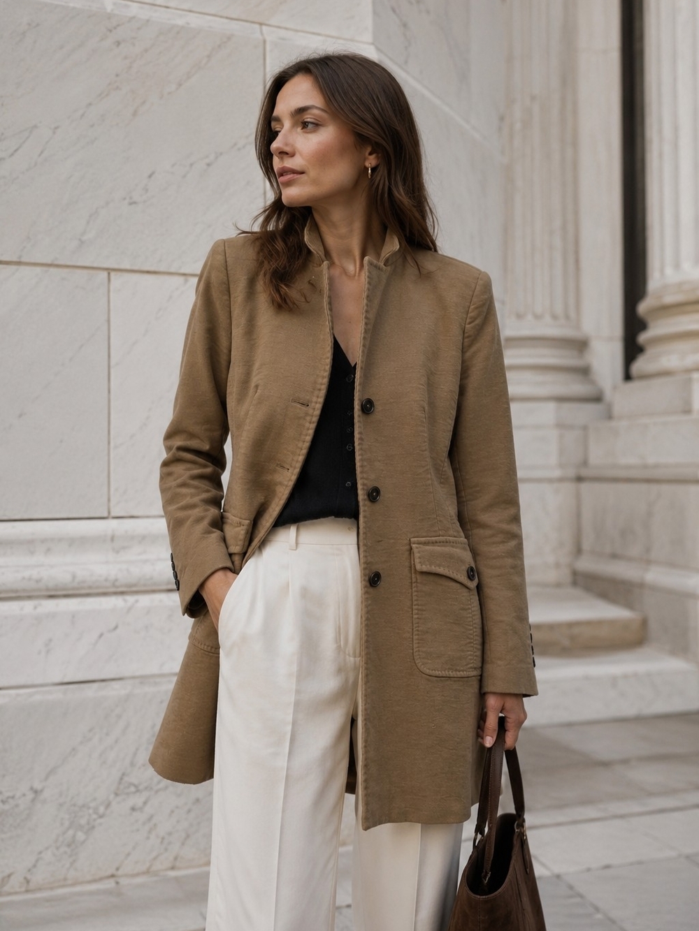 🌟 Zara Women's Camel Single-Breasted Blazer Jacket